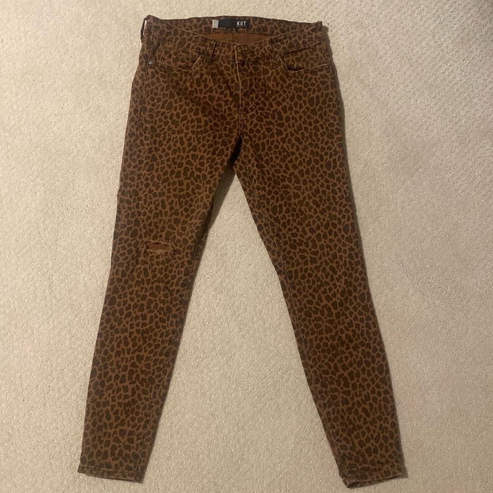 Leopard print jeans